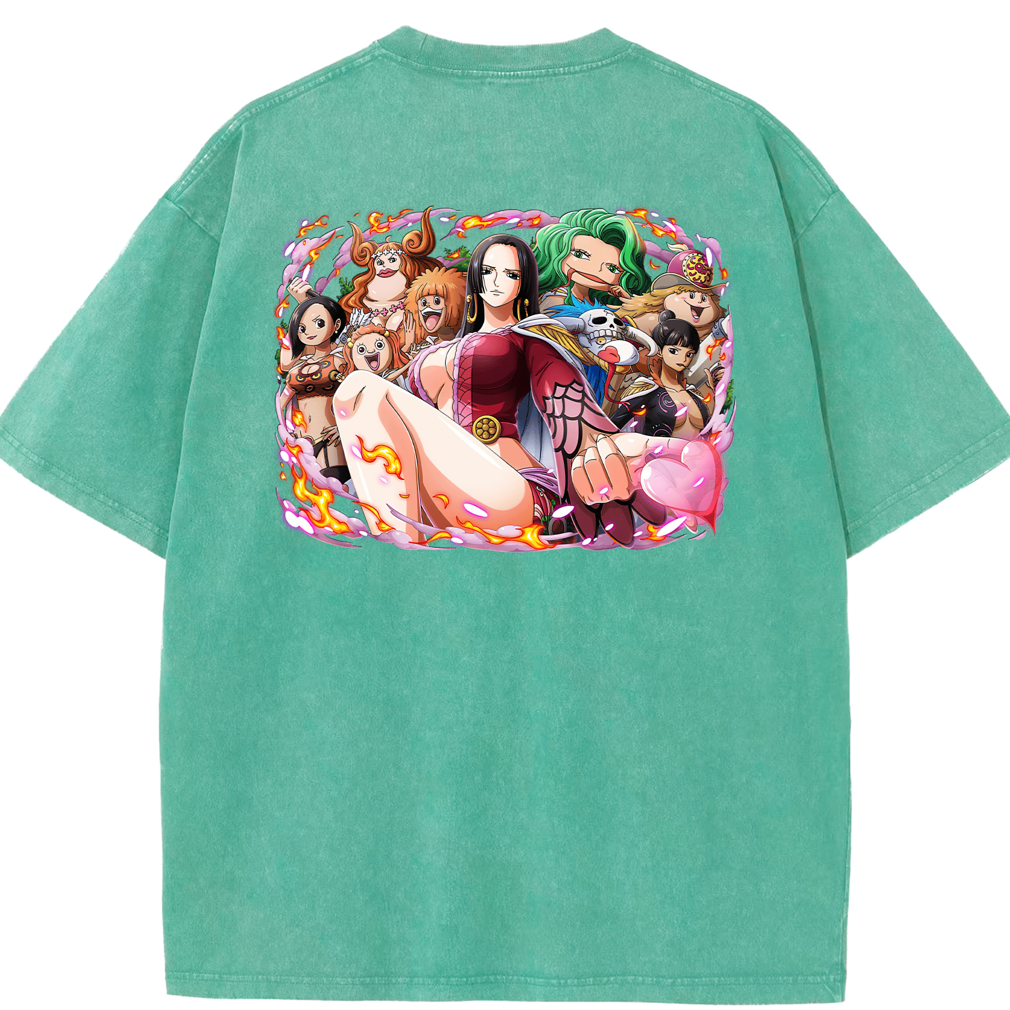 ワンピース ボア・ハンコック ONE PIECE Boa·Hancock 綿100% ヴィンテージ風 半袖Tシャツ（背面プリント）